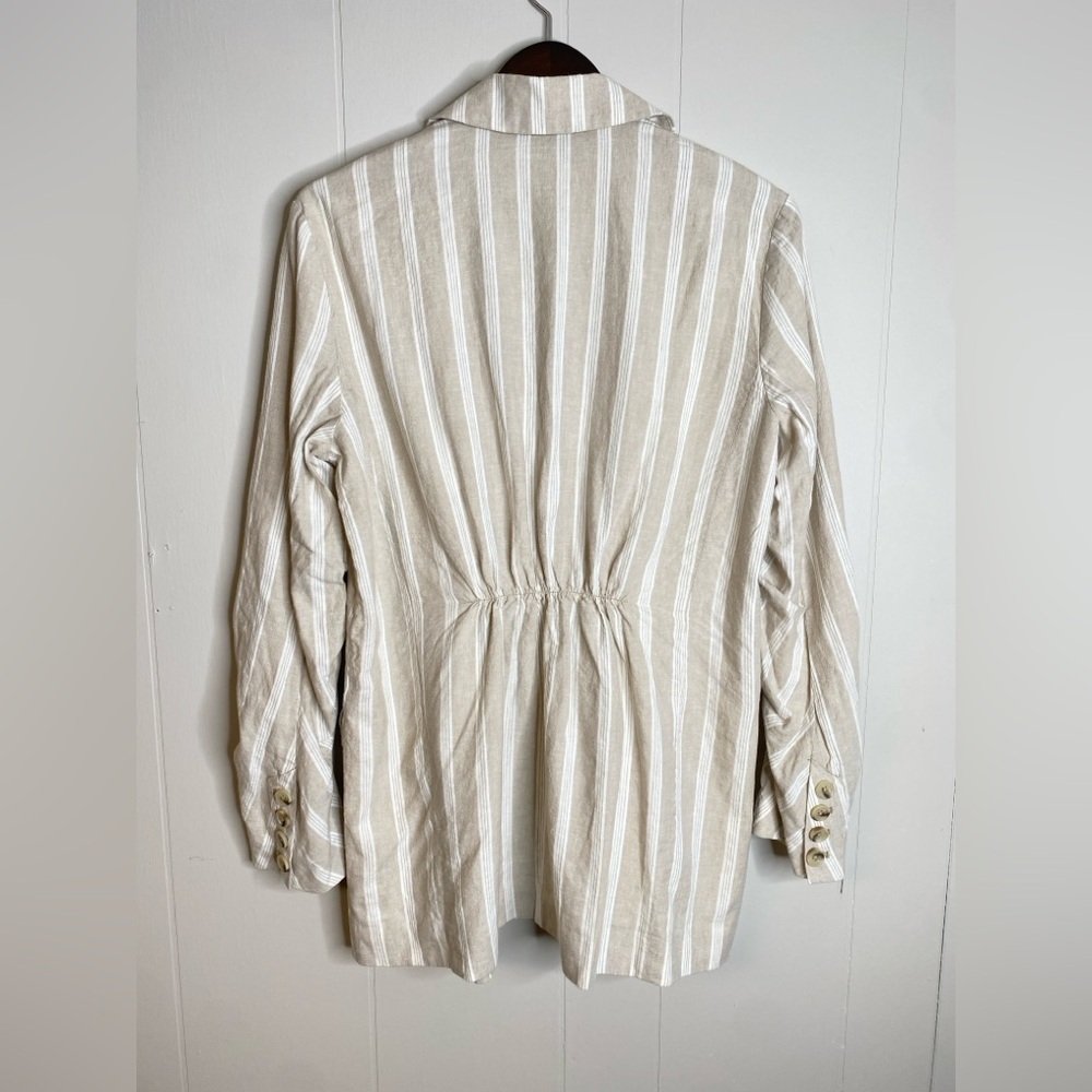 NEW FREE PEOPLE fern blazer in dusty beige $198‎ cotton cinched with tag small - Picture 9 of 9